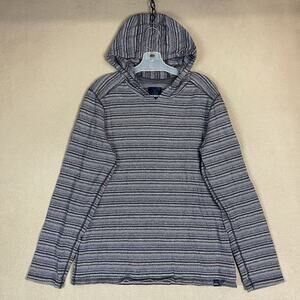prAna Hoodie Mens M Multicolor Striped‎ Dweller Terry Knit Regular Fit Pullover